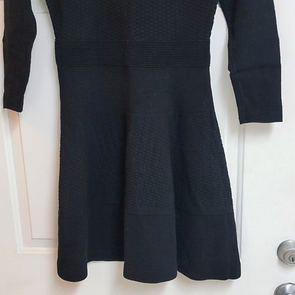 Sandro Diamond Knit Long Sleeve Fit and Flare Mini Dress - Picture 4 of 12